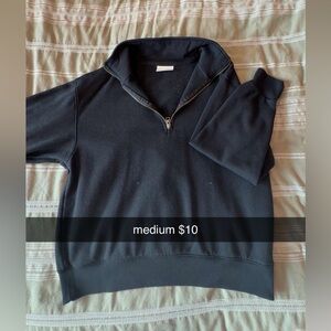 Black Quarter-Zip Sweater